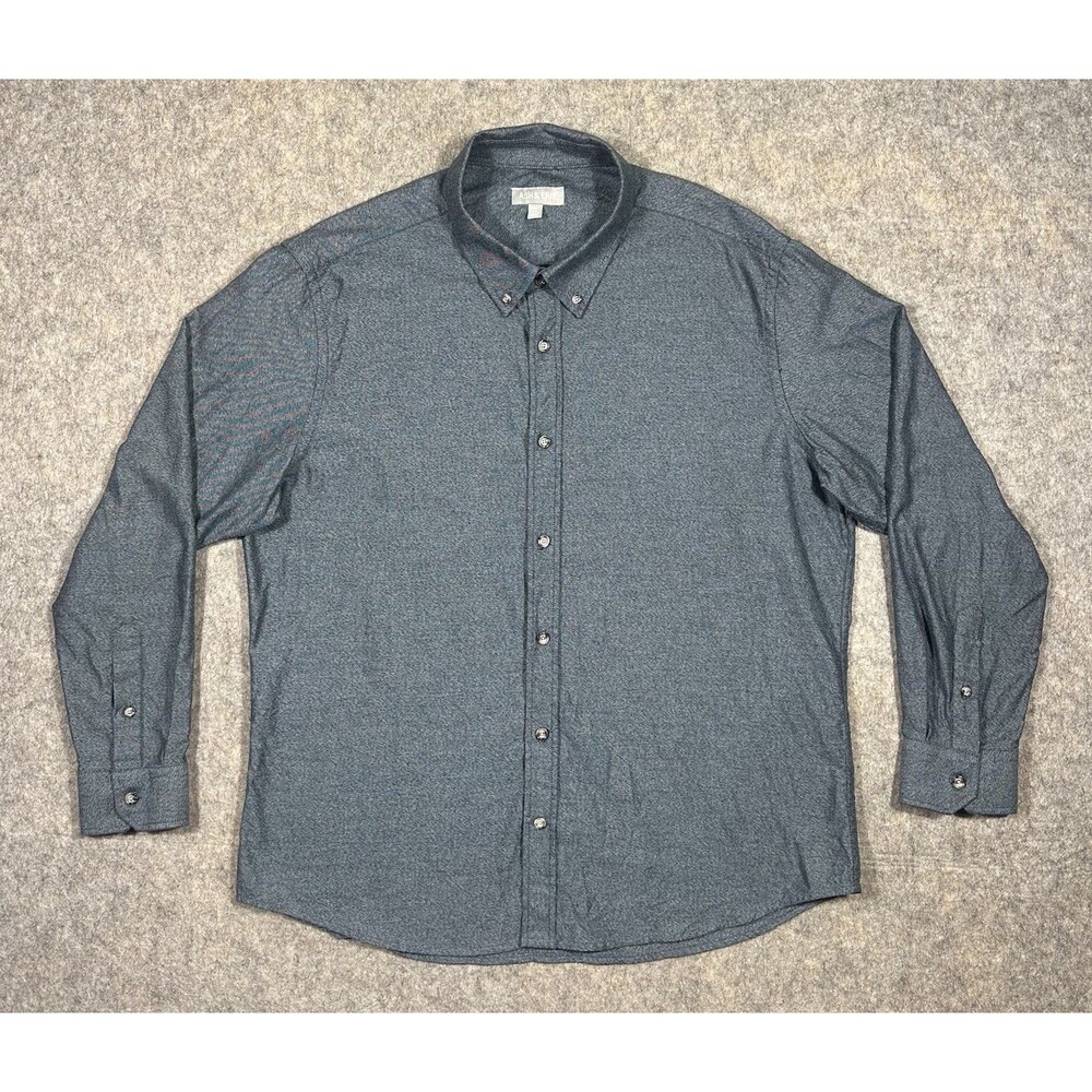 Ash & Erie Slim Fit Button Down Shirt Men’s XL Gray Long Sleeve Classic Style